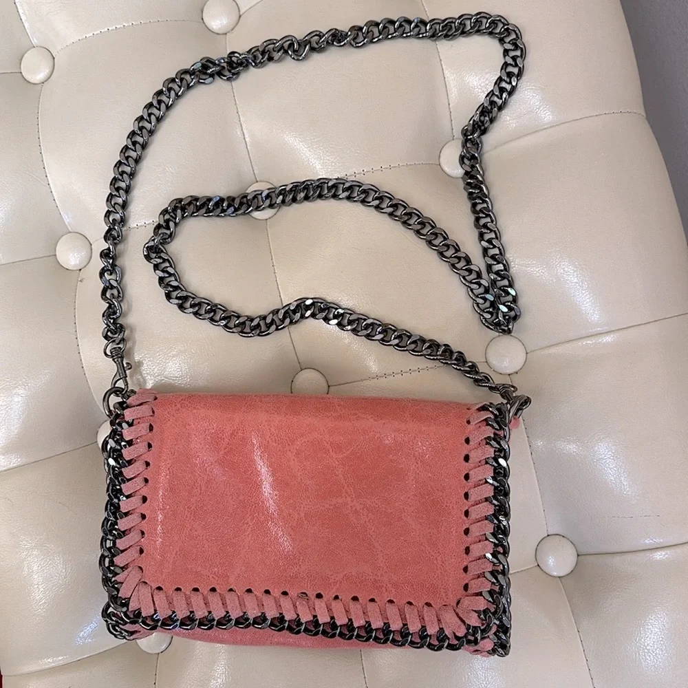 NEW Borse in Pelle genuine leather Chain-Trimmed Bag.